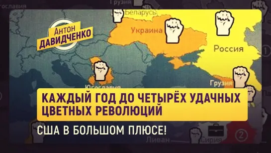 Каждый год до четырёх удачных цветных революций. США в большом плюсе!