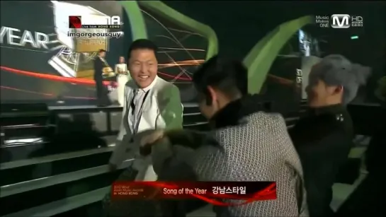 2012 MAMA Big Bang with Psy Horse Riding Dance