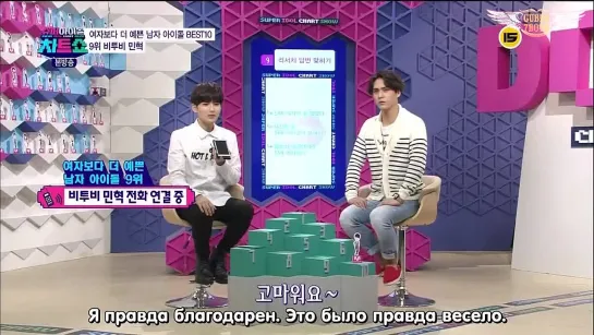 [RUS.SUB][CUT] Minhyuk @ Super Idol Chart Show:  Phonecall