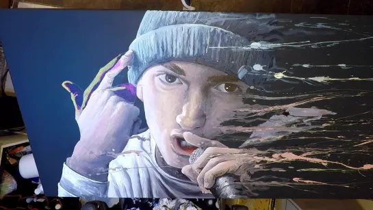 Amazing Art Style Eminem Portrait (Art By. Sean Carlson Art) - Душевно, Рисунок, Картина