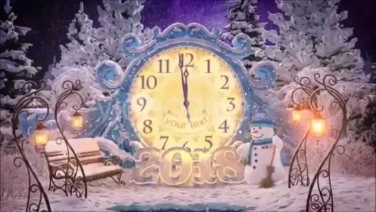 Новогодний бой часов 2018 (Новогодняя Сказка) / New Year Midnight Countdown Clock 2018 (Christmas Story).