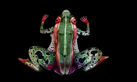 The Frog  - Fine Art Bodypainting by Johannes Stötter