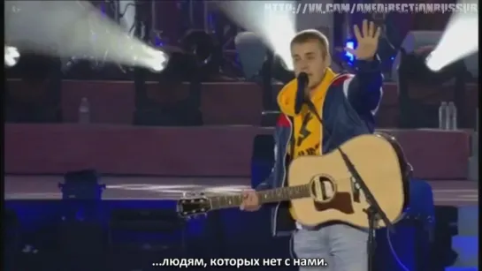 Justin Bieber Emotional Speech God Is In The Midst Of Darkness One Love Manchester [RUS SUB]