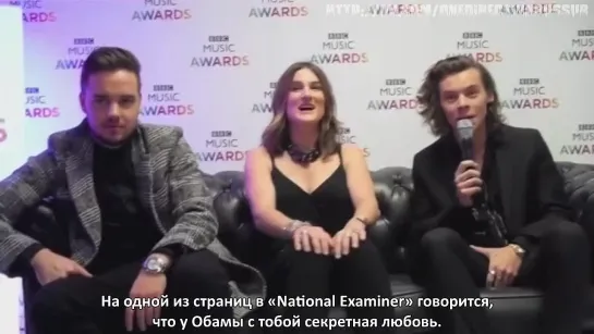 Harry Styles addresses Barack Obama dating rumours at the BBC Music Awards 2014 [RUS SUB]