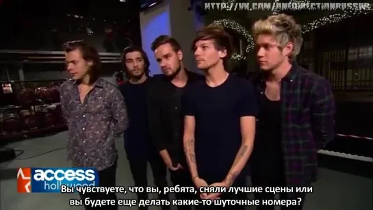 One Direction "SNL" & "X-mas" "Who is the funniest?" access Hollywood Interview [RUS SUB]