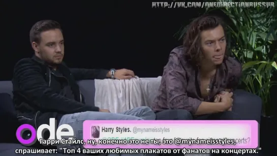 One Direction Fourplay - Harry Styles and Liam Payne answer your questions [Rus Sub]