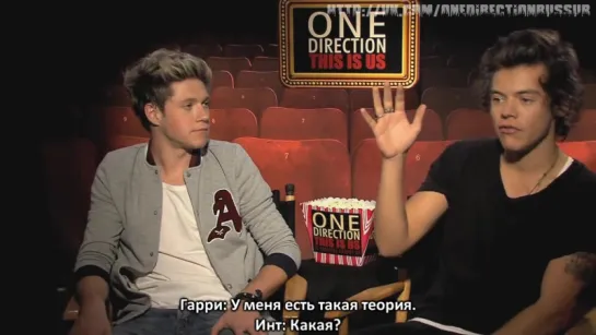 ONE DIRECTION movie interview - Harry Styles, Niall Horan, Liam Payne, Zayn Malik, Louis Tomlinson [RUS SUB]