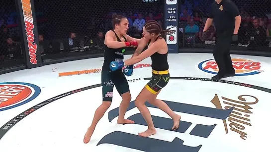 Valerie Letourneau drops Kristina Williams with a big overhand right.