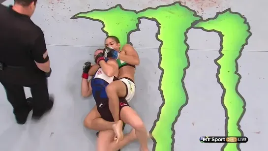 Amanda Nunes pieces up Sara Mcmann on the feet, and sinks in an RNC to finish the job.