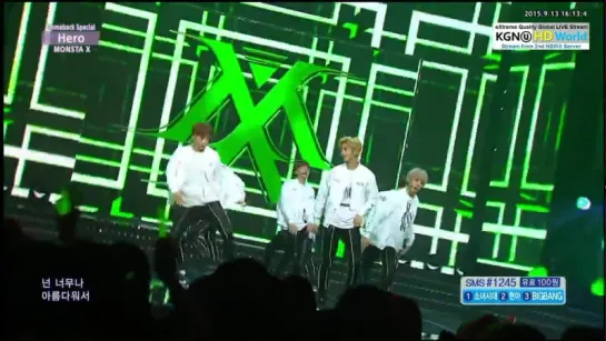 [RAW|VK][13.09.2015] Monsta X - Hero + Rush (Inkigayo)