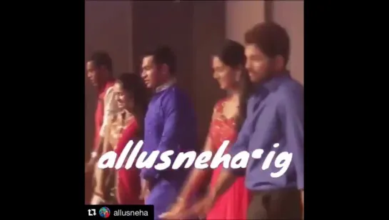 Allu Arjun & Sneha dancing at event part 1