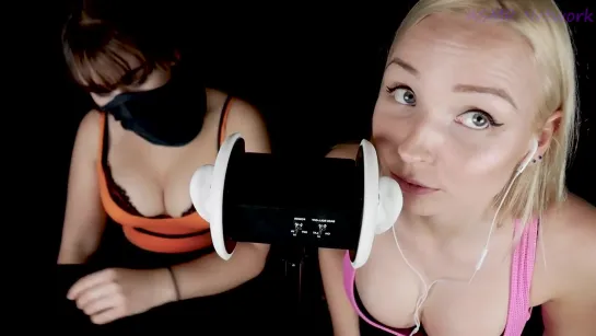 EAR EATING x2 GIRLS ASMR TINGLES