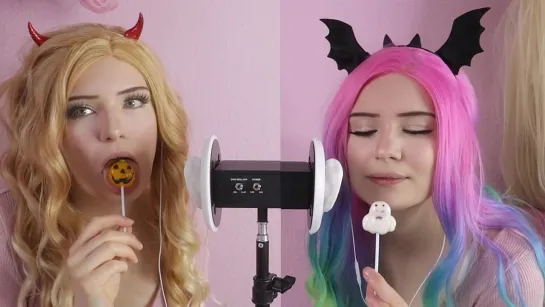 ASMR - Halloween Twin Lollipop licking _ Lealolly