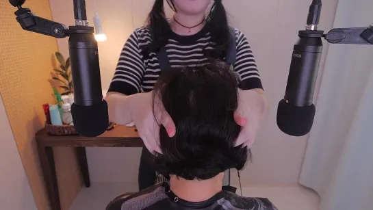 ASMR Real Shampoo  Scalp Massage💆♀️🧴 (Scalp Scaling, Brushing, with Mom)