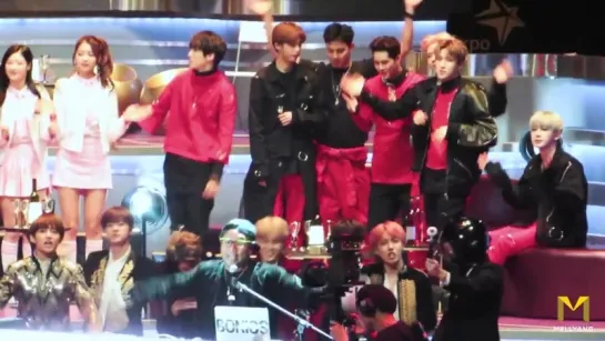 [VK][02.12.16] Monsta X reaction to Young, Wild  Free @ MAMA 2016 Ending