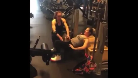 Lesbians Training At The Gym