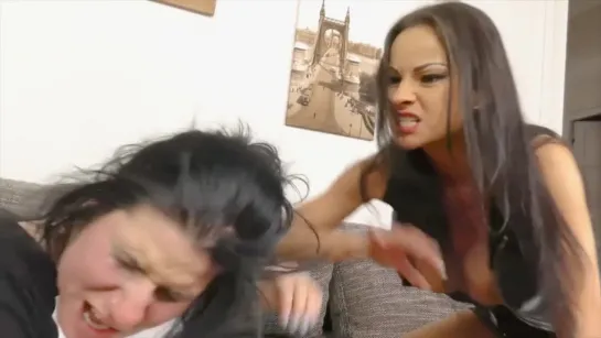 Extreme slapping and spitting on face of best friend because she fucks with her boyfriend