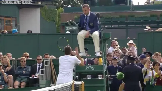 Сербский теннисист Виктор Троицки ругает судью на Уимблдоне / Wimbledon Viktor Troicki loses it and insult the match referee