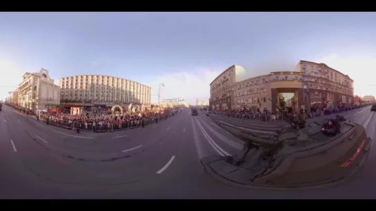 Парад Победы 2016. Видео 360 Самоходная гаубица МСТА-С едет по центру Москвы