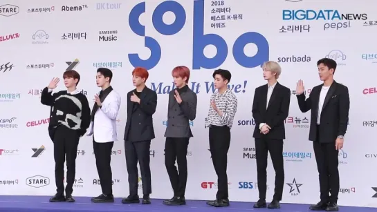 [VK][30.08.2018] MONSTA X on '2018 SOBA' Red (Blue) Carpet @ Ent빅데이터뉴스