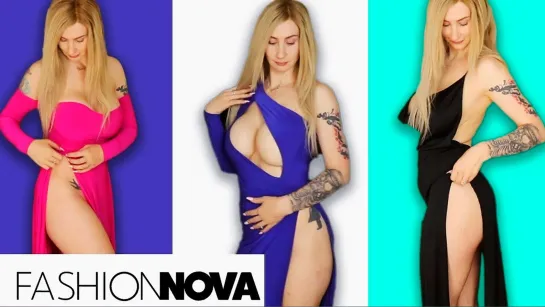 Elizabeth Rabbit - Fashion Nova High Slit Dresses!!!