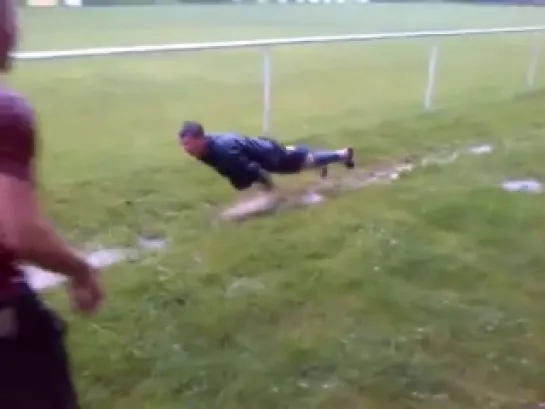 Swamp swimming before training