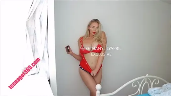 Bethany Lily April Bunker_OnlyFans red dress