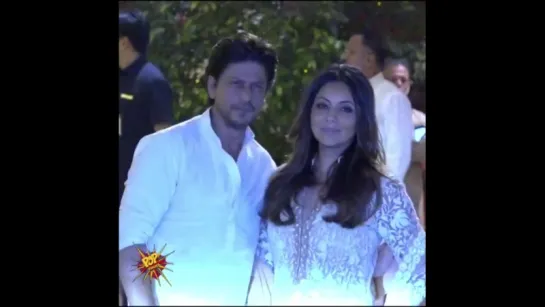 King Khan @iamsrk with @gaurikhan at Ambani’s residence for Ganpati celebrations.