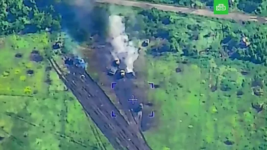 Видео удара по атакующей бронегруппе ВСУ