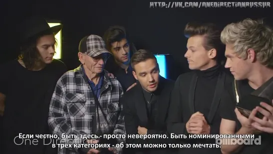 One Direction adds Sixth member! (Backstage at the 2014 AMAs) [RUS SUB]