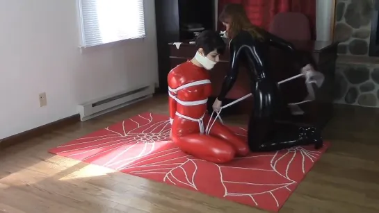 SexyRedCatsuitBondage