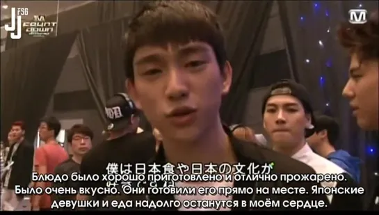 [140615] GOT7 и Джун Кей (2PM) за кулисами M!Countdown в Японии [Русс.саб]