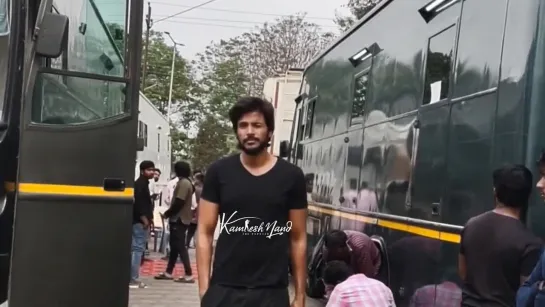 Sundeep kishan papped on the sets of Micheal