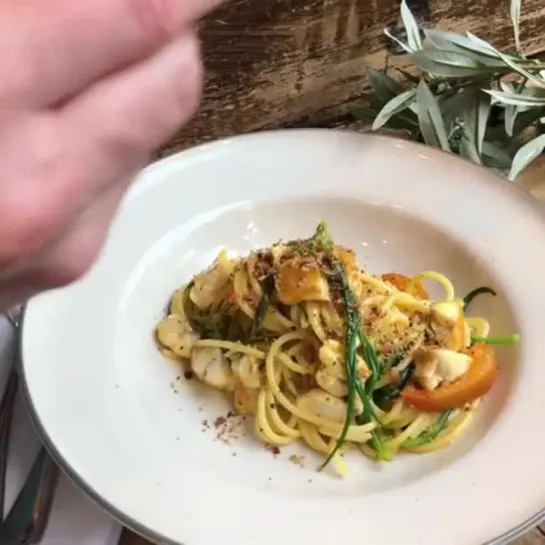 The finishing touches are added to @unionstcafe's gurnard spaghetti ! Recipe in my stories Gx