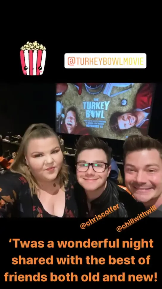 Chris Colfer via Ashley Fink’s Instagram Stories (November 6, 2019)