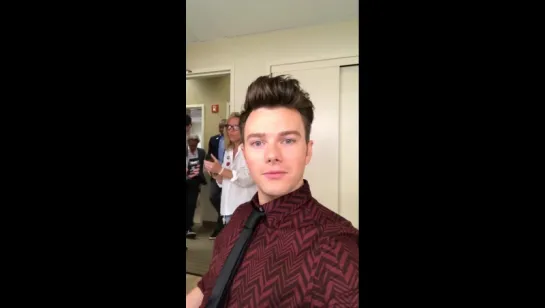 Chris Colfer backstage at Live with Kelly and Ryan via his Instagram Stories (July 11, 2017)