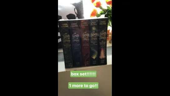 Chris Colfer’s The Land of Stories boxset via Alla Plotkin’s Instagram Stories (May 12, 2017)