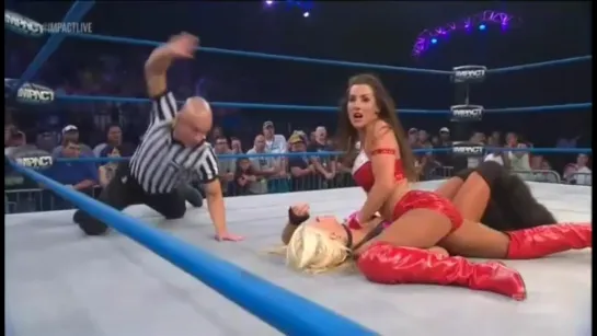 Angelina Love(w/ Velvet Sky) vs Brittany(TNA Women's Knockout title)