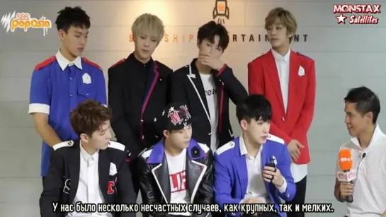 [RUS.SUB|VK][05.08.2015] MONSTA X talk debuting & dancing with broken bones!