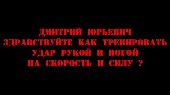 #38 Дмитрий Котвицкий - Здравствуйте как тренировать удар рукой и ногой на скорость и силу