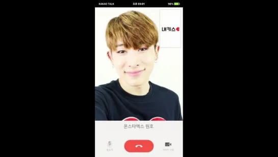 [RAW|VK][27.05.2016] Monsta X Daum My Kiss video call (Wonho)