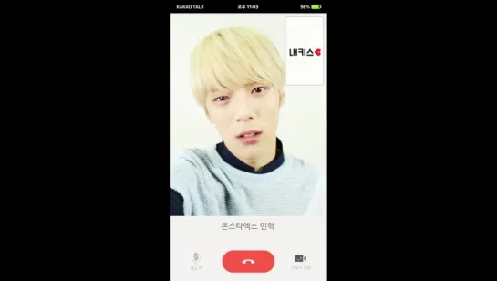 [RAW|VK][25.05.2016] Monsta X Daum My Kiss video call (Minhyuk)