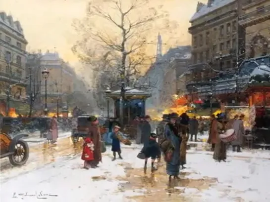 Eugène Galien-Laloue - Зимний Париж (картины)