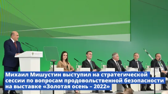 Михаил Мишустин выступил на стратегической сессии «Продовольственная безопасность России и мира»