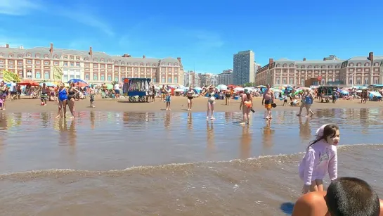 4K - Beach Walk BRISTOL BEACH in MAR DEL PLATA Summer Good Day