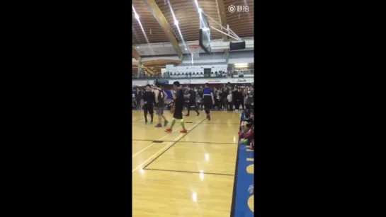 160114 Wu Yi Fan - playing basketball in Vancouver