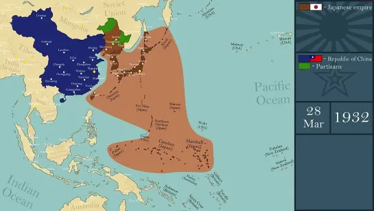 map _ World War II - Pacific War (1931-1945) - Every Day