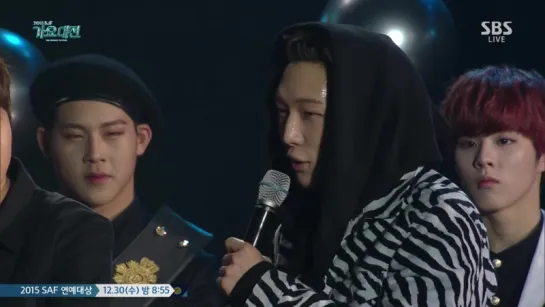 [RAW|VK][27.12.2015] SBS Gayo Daejun in-line interview - Jooheon cut