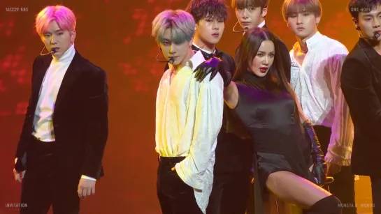 [FC|VK][29.12.2016] MONSTA X & Uhm Jung Hwa - Invitation Part 2 (Wonho focus) @ 2016 KBS Gayo Daechukje