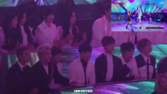 [Fancam][31.12.2017] MBC Gayo Daejejeon : The FAN 2017 (reaction MONSTA X to Sunmi)